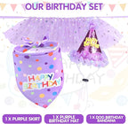 SCENEREAL Dog Birthday Bandana with Hat and Dress Girl Set, Puppy Birthday Party Supplies, Cute Tutu Skirt Outfit for Small Medium Large Dogs
