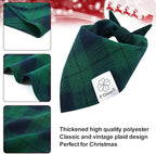 E-Clover St Patricks Day Dog Bandanas & Matching Scrunchie Set Plaid Dog Bibs Scarf Boy Triangle Kerchief Bandana for Small Dogs Puppy Birthday Gifts Pet Owner Mom Green Spring