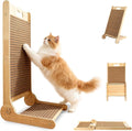4-in-1 Adjustable Cat Scratch Pad, Nature Cork Scratching mat, 32 inch Foldable Wooden Post. Easy Install, Durable Design for Indoor Cats