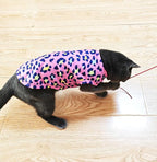 PET SHOW 4 Pack Paw Bone Printed Dog Clothes Shirts Soft Vest Lightweight Sleeveless Cats Doggies T-Shirts Puppies Tank Top Tee for Small Medium Dogs White Black Pink Blue (Medium, Pink for Girls)