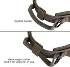 EXCELLENT ELITE SPANKER Tactical Dog Collar Nylon Adjustable Training Collar Military Dog Collar Heavy Duty Metal Buckle with Control Handle for Medium and Large Dogs with Patches(Ranger Green-M)