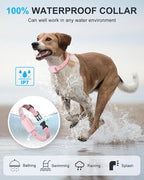 No Shock Dog Training Collar with Remote, Dog Vibration Collar with Controller Beep and Vibrate Only, Safe Lock Waterproof Rechargeable Vibrating Collars for Dogs(10-120 lbs)-No Prongs (Pink)