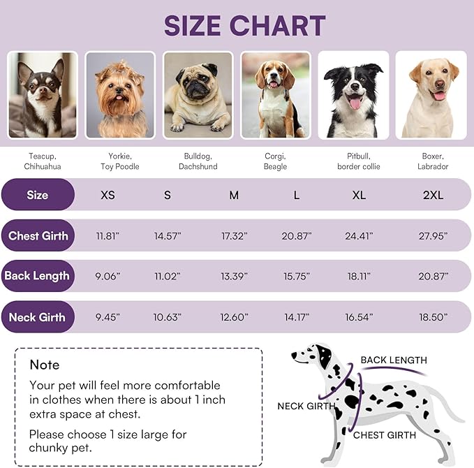 Queenmore Warm Fleece Dog Jacket - Cold Weather Waterproof Dog Snowsuit, Reflective Turtleneck, Purple, XL
