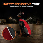 Winter Dog Coat 100% Waterproof Thicken Dog Jacket for Lab Pitbull Doberman Standard Poodle,German Sheperd Large Bread Pet(Red,2XL)