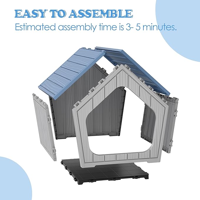 KAMABOKO Outdoor Cat House – Durable Pet Shelter with Ventilation for Indoor & Outdoor, Removable Roof, Easy to Clean, Comfortable Cozy Hideout for Cats(Blue)