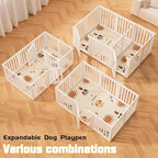 Dog Playpen Dog Play Pen Indoors, Portable Puppy PlayPen with Locking Door, Foldable Pet Fence for Small Dogs, Cats, Rabbits