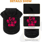 KOOLTAIL Plaid Dog Hoodie Pet Clothes Sweater with Hat and Pocket for Small Medium Large Size Dogs, Soft Winter Warm Dog Cold Weather Coat, Fleece Fall Dog Hooded Sweatshirt for Puppy Cats, Black M