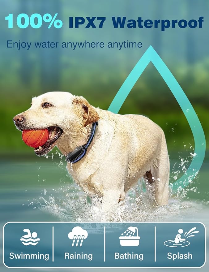 Bark Shock Collar for Dogs, 3300Ft 2-in-1 Bark and Training Collar Combo with Beep, Vibration, Static & Auto Mode, IPX7 Waterproof Automatic Bark Collar for Small Medium Large Dogs (7-120lbs)