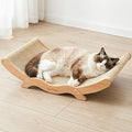 Extra-Large Cat Scratcher Bed with Natural Sisal Scratching Pad, Wooden Cat Bed Lounge Hammock for Indoor Cats, Durable Cat Scratching Post Furniture for Large Cats