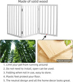 ZJSF Freestanding Indoor Dog Gate for House Foldable Wood White Puppy Gate for Doorways Pet Gate for Stairs Extra Wide Pet Fence 32" Height 3 Panels