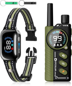 2-in-1 Bark & Shock Collar - Color Screen Dog Training Collar with Beep/Vibration/Shock/Anti Bark 4 Modes, 3300FT E Collar with Remote for Small Medium Large Dogs, IP67 Waterproof Rechargeable