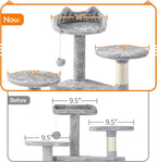 Topeakmart 61in Cat Tree for Indoor Cats, Cat Tower with Scratching Posts Spacious Perch & Platform for Kittens, Light Gray