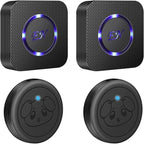 EverNary Dog Door Bell, Wireless Doggie Doorbells for Potty Training, Door Bell for Dogs to Go Outside, Dog Bells (Black, 2 Receiver 2 Transmitters)