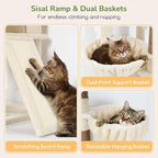 Globlazer Extra Large Heavy Duty Cat Tree, 80in Tall Sturdy Cat Tree Tower for Multiple Indoor Cats Large Adult with Scratching Posts, 2 Spacious Condos with Padding, 2 Soft Perches, S80C, Beige