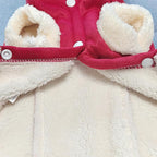 Jecikelon Bowtie Dog Cold Weather Coat Fleece Lining Warm Pet Puppy Turtleneck Dogs Winter Clothes for Small Dogs with D-Ring (Red, X-Small)