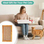Cat Scratching Post, Wooden Sisal Cats Wall Scratcher, Floor or Wall Mounted Vertical Cat Scratch Pad for Indoor Cats Adults or Kittens, Scratching Board Cat Wall Furniture Protector