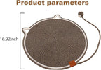 Cat Scratching Pad, Natural Cotton Rope Cat Scratch Mat, 16.9'' Round Wall & Floor Scratcher, Durable Furniture Protector for Couch, Carpet, Sofa, Eco-Friendly Cat Scratcher Pad（Brown）
