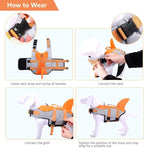 ASENKU Dog Life Jacket - Pet Safety Vest for Swimming & Boating, Shark Life Jacket with Floatation, Dog Lifesavers Swimsuits for Small Medium Large Dogs (Orange, M)