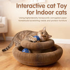 2Pack Extensible Extensible Cat Scratcher Cardboard Toy | Magic Accordion Scratching Pad with Bell Ball - Foldable & Reversible Interactive Kitty Play for Indoor Cats