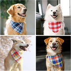 Segarty 30 Pack Large Dog Bibs, 27.56"x19.7" Pet Plaid Scarf Triangle Dog Bandanas Accessories Bulk for Medium Large Pets, Adjustable Reversible Pets Birthday Kerchief