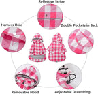 Dog rain Coat Waterproof Raincoat Puppy Jacket with Legs Buttons Zipper Hood Drawstring Fit for Yorkie Terrier Schnauzer Poodle Border Collie Labrador Golden Retriever 8lbs to 80lbs Pink S