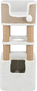 Trixie Lucano Cat Tree, 39.8-in Cat Tower with 8 Jute Scratching Posts & Plush & Sisal Covered Condo, Sturdy Base, Interactive Pom-Poms, Indoor Furniture for Climbing & Relaxation, Brown