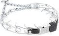 Herm Sprenger Chrome Plated Steel Dog Collar with Quick Release ClicLock Buckle and Biothane Insert Training Collar for Dogs Made in Germany (Black, 22in x 3.0mm(Neck Size up to 18-19in))