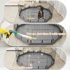 PJYuCien Dog Playpen Bottom Pad, Fits 24 Inch 8 Panels Regular Octagon Metal Exercise Pet Pen, Elastic Buckles Connections, Grey (Note: Fence Not Included)
