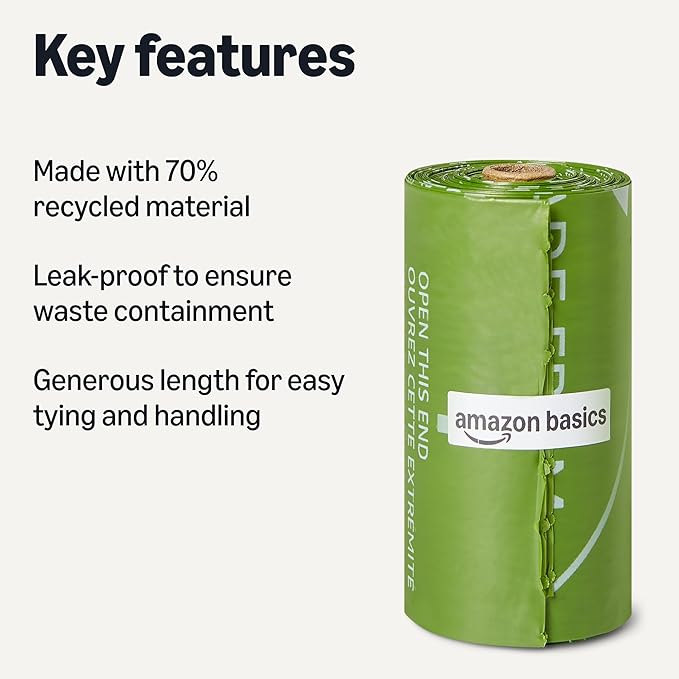 Amazon Basics Waste Bag,70% Recycled 900 Pack