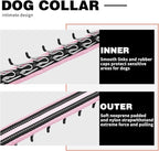 Martingale No Pull Dog Collar for Large Medium Small Dogs, Heavy Duty Nylon Adjustable Reflective Anti Pull Slip Collar with Buckle for Training Walking Hunting S Pink