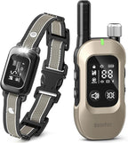 Delupet 2-in-1 Dog Bark & Shock Collar – 4500FT Dog Training Collar with Remote, 3 Training Modes & LED Light, IPX8 Waterproof E Collars with Anti-Barking for Small Medium Large Dog (Titanium)