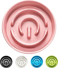 Ceramic Slow Feeder Bowls for Large Dogs, 3.0 Cups Slow Feeder for Fast Eaters, 48oz, 10in, Pink