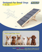 Dog Ramp for Couch & Bed - Joint & Spine Support with Gentle Incline for Small Dogs, Adjustable, Anti-Slip & Foldable, Up to 35 lbs