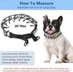 Prong Collar for Medium Dogs, Dog Pinch Collar,Dog Training Collar,High Strength Quick Release Buckle,Comfort Rubber Tips (Black，3.0mm, 20-Inch)