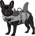 ASENKU Dog Life Jacket - Pet Safety Vest for Swimming & Boating, Shark Life Jacket with Floatation, Dog Lifesavers Swimsuits for Small Medium Large Dogs (Grey, XS)