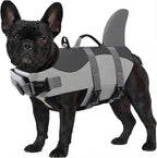 ASENKU Dog Life Jacket - Pet Safety Vest for Swimming & Boating, Shark Life Jacket with Floatation, Dog Lifesavers Swimsuits for Small Medium Large Dogs (Grey, S)