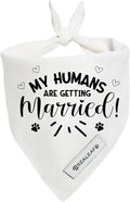 Realeaf My Humans are Getting Married Dog Bandana,Wedding Outfit for Boy and Girl, Premium Durable Fabric, Engagement Announcement for Large and XLarge Dogs (Large)