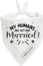 Realeaf My Humans are Getting Married Dog Bandana,Wedding Outfit for Boy and Girl, Premium Durable Fabric, Engagement Announcement for Large and XLarge Dogs (Large)