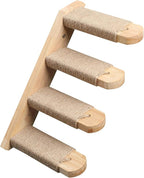 FUKUMARU Cat Climbing Shelf Wall Mounted, Four Step Cat Stairway with Jute Scratching for Kitten Perch Platform Walls Furniture