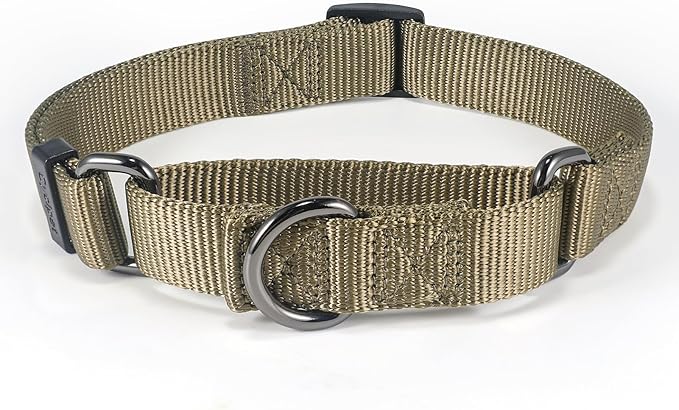 Premium Adjustable Nylon Anti-Escape Martingale Dog Collars,Comfort and Silky for Small Dogs Daily Walking,Training etc... (Military Green, Small)