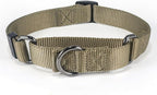 Premium Nylon Adjustable Escape-Proof Martingale Dog Collars,Soft and Durable Heavy Duty D-Ring for Large Active Dogs Walking,Training,etc... (Military Green, Large)