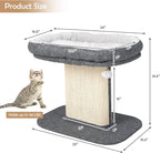 PETSITE 19.5-inch Small Cat Tree, 2-Tier Minimalist Cat Tree with Sisal Scratching Post, Extra Large Comfy Top Perch, and Dangling Ball, Ideal for Indoor Cats, Supports up to 44 lbs, Grey