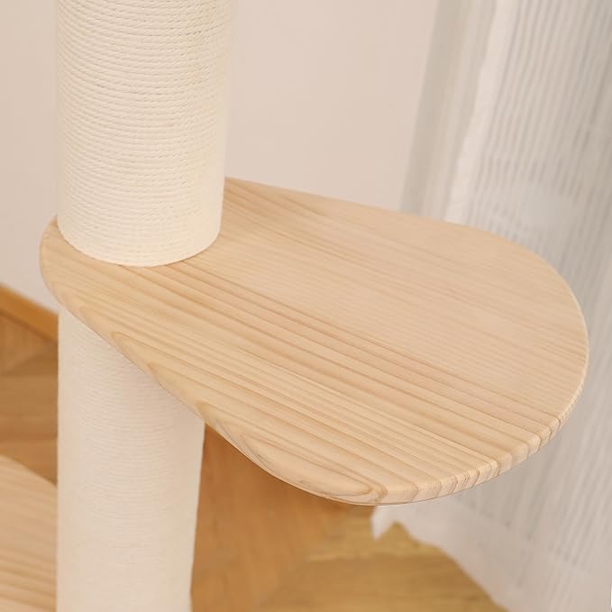 Wooden Pedal Cat Shelves for Floot to Ceiling Cat Tree Parts