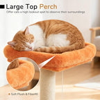 DORTALA Cat Tree for Indoor Cats, 44" Modern Cat Tower with Top Perch, Condo, Hammock, Sisal Scratching Posts, Dangling Balls, Platforms, Multi-level Pet Climbing Furniture Playground (Green & Orange)