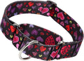 Valentine's Day 1.5 inch Wide Martingale Dog Collar, Cute Loving Heart Collar for Medium Large Extra Large Dogs -Heart XL