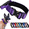 JSXD Tactical Dog Collar, 1.5 Inch Wide, Heavy Duty Military Training Collar with Handle, Metal Quick Release Buckle, 1000D Nylon, for Medium Large Dogs