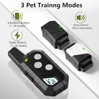 Shock Collar for Dogs, Dog Training Collar with Remote Control for 2 Dogs, 3 Training Modes with Beep, Vibration and Satic, Waterproof, Rechargeable for Large Medium Small