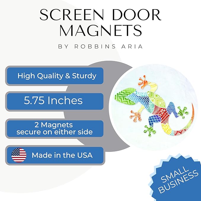 Screen Door Magnets Double Sided – Keep People, Kids, and Dogs from Running into a Screen Door. Saver - Robbins Aria Gecko