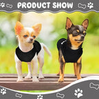 4-Pack Dog Clothes for Small Dogs Black Security Dog Shirt Soft Chihuahua Clothes Cute Male Puppy Clothes Pet Clothing for Small Dog Boy XXS
