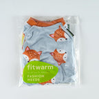 Fitwarm Funny Fox Dog Pajamas, Warm Dog Onesie, Dog Clothes for Small Dogs Girl Boy, Lightweight Velvet, Pet Outfit, Gray, Orange, XL